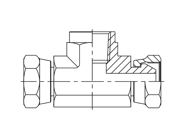 A drawing of DANPST28F hydraulic adaptor.