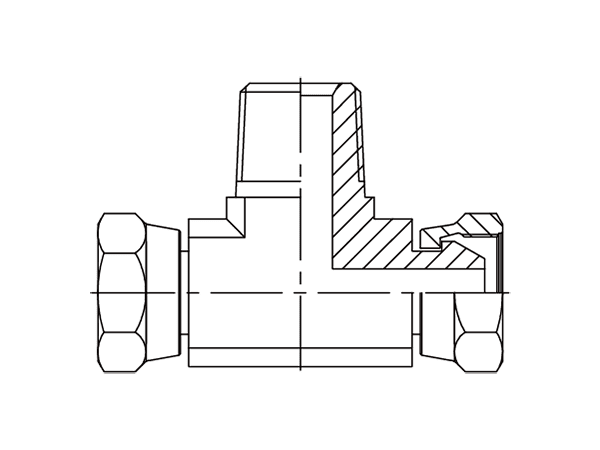 A drawing of DANPST28M hydraulic adaptor.