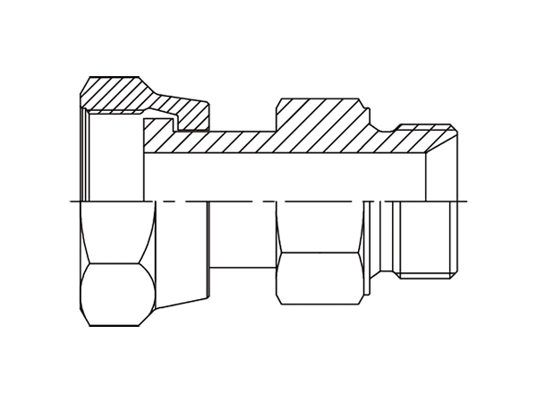 A drawing of DAOF1105M hydraulic adaptor.