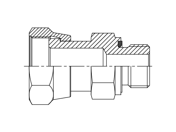 A drawing of DAOF11061 hydraulic adaptor.