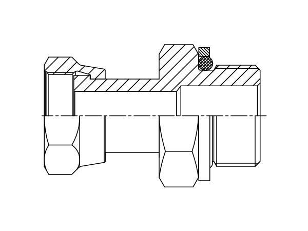 A drawing of DAOF1106Q hydraulic adaptor.