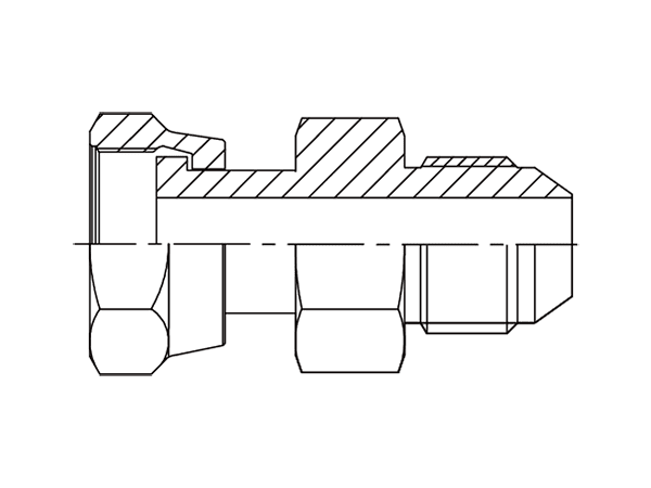 A drawing of DAOF1125M hydraulic adaptor.