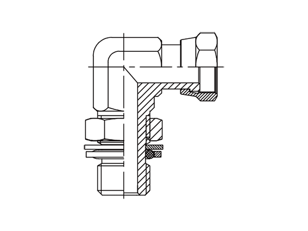 A drawing of DAOF1906Q hydraulic adaptor.