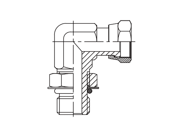A drawing of DAOF19305 hydraulic adaptor.