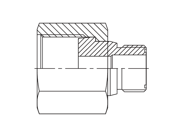 A drawing of DAOF31245 hydraulic adaptor.