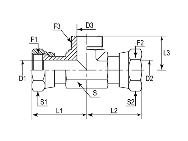 A drawing of DAOF3T245 hydraulic adaptor.