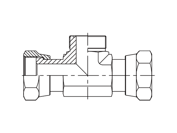 A drawing of DAOF3T245 hydraulic adaptor.