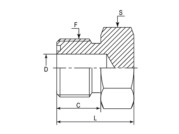 A drawing of DAOF51000 hydraulic adaptor.