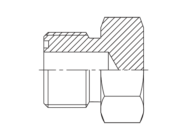 A drawing of DAOF51000 hydraulic adaptor.