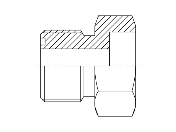 A drawing of DAOF5100B hydraulic adaptor.