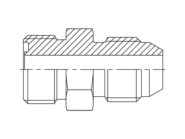 A drawing of DAOF5105JM hydraulic adaptor.