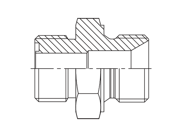 A drawing of DAOF5105M hydraulic adaptor.