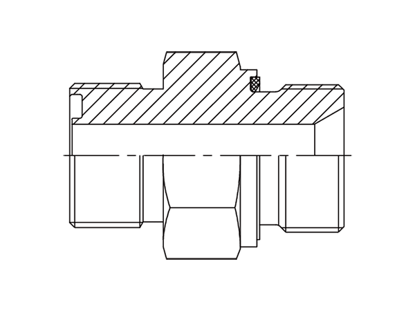 A drawing of DAOF51061 hydraulic adaptor.