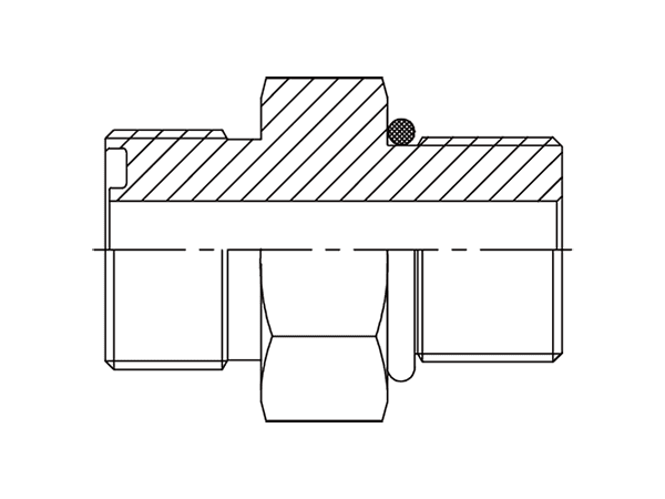 A drawing of DAOF51065 hydraulic adaptor.