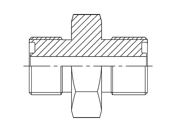 A drawing of DAOF51245 hydraulic adaptor.