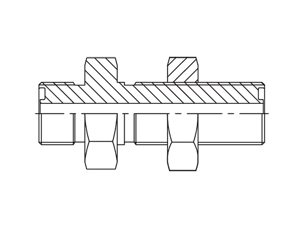 A drawing of DAOF5124T hydraulic adaptor.