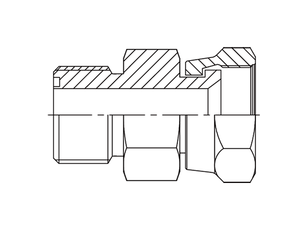 A drawing of DAOF51251 hydraulic adaptor.