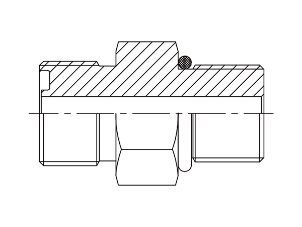 A drawing of DAOF51305 hydraulic adaptor.