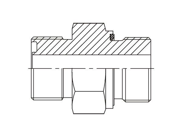 A drawing of DAOF51521 hydraulic adaptor.