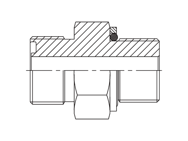A drawing of DAOF51525 hydraulic adaptor.