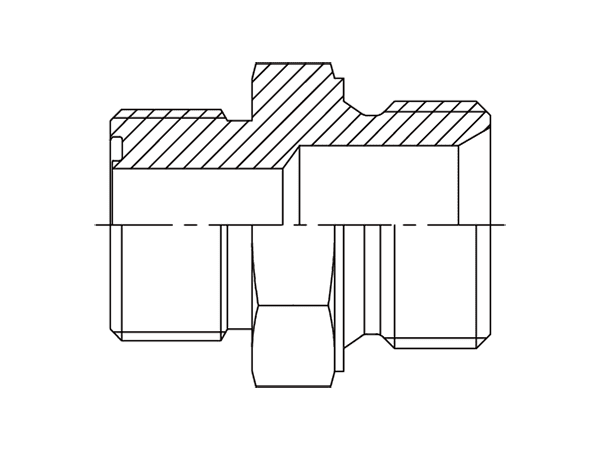 A drawing of DAOF5152M hydraulic adaptor.