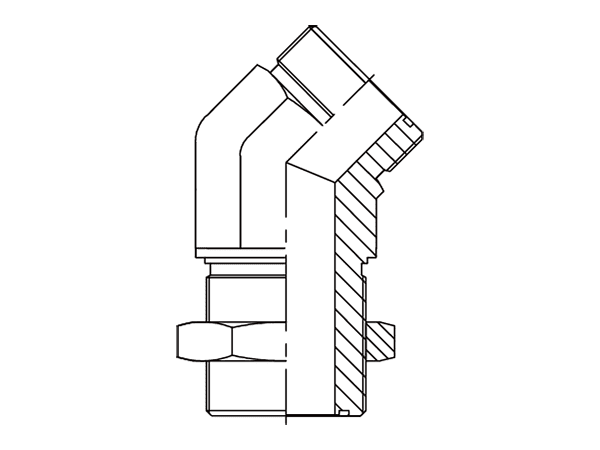 A drawing of DAOF5424T hydraulic adaptor.