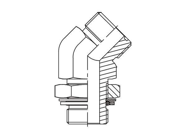 A drawing of DAOF5452Q hydraulic adaptor.