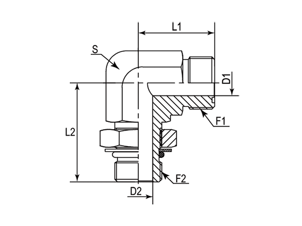 A drawing of DAOF59065 hydraulic adaptor.