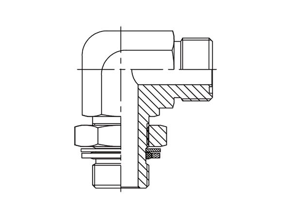 A drawing of DAOF5906Q hydraulic adaptor.