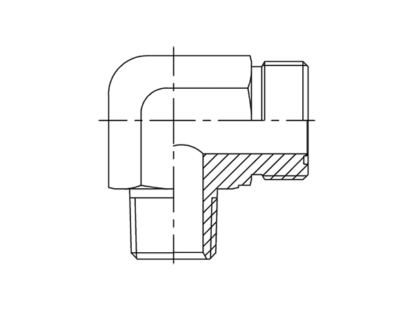 A drawing of DAOF5907M hydraulic adaptor.