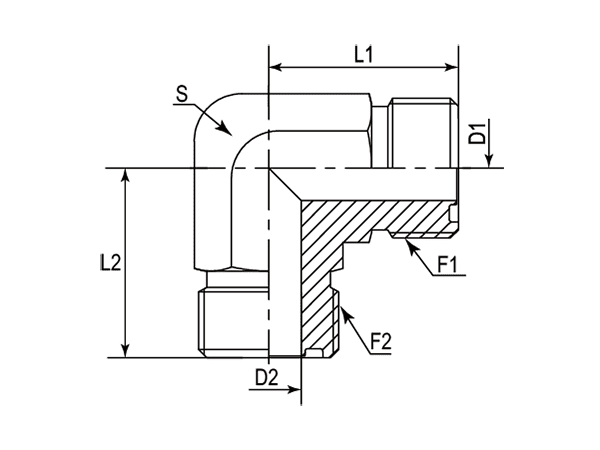 A drawing of DAOF59245 hydraulic adaptor.