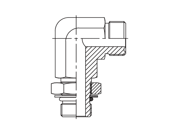 A drawing of DAOF59305-LL hydraulic adaptor.