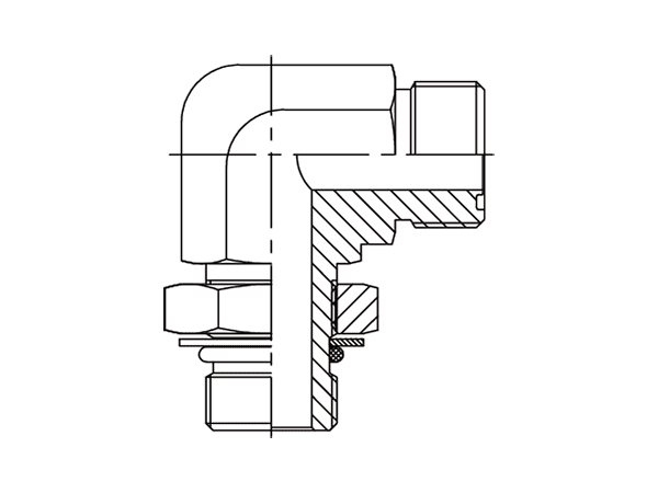 A drawing of DAOF59305 hydraulic adaptor.