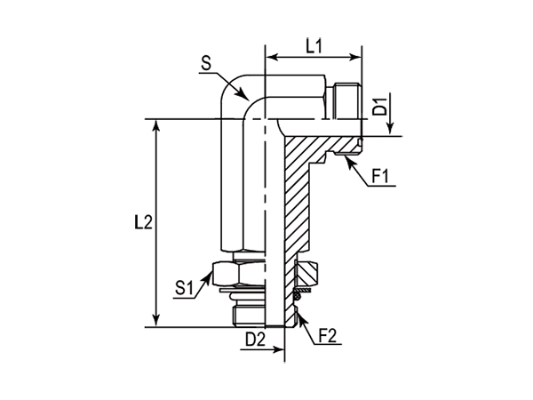 A drawing of DAOF5952J hydraulic adaptor.