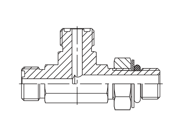 A drawing of DAOF5L065 hydraulic adaptor.