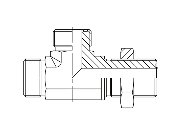 A drawing of DAOF5L24T hydraulic adaptor.
