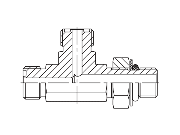 A drawing of DAOF5L305 hydraulic adaptor.
