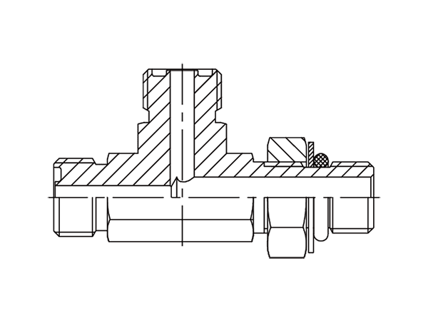 A drawing of DAOF5L525 hydraulic adaptor.