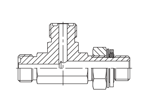 A drawing of DAOF5L52Q hydraulic adaptor.