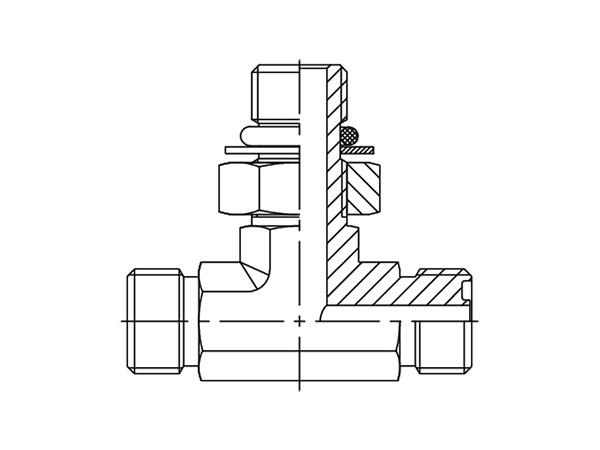 A drawing of DAOF5T065 hydraulic adaptor.