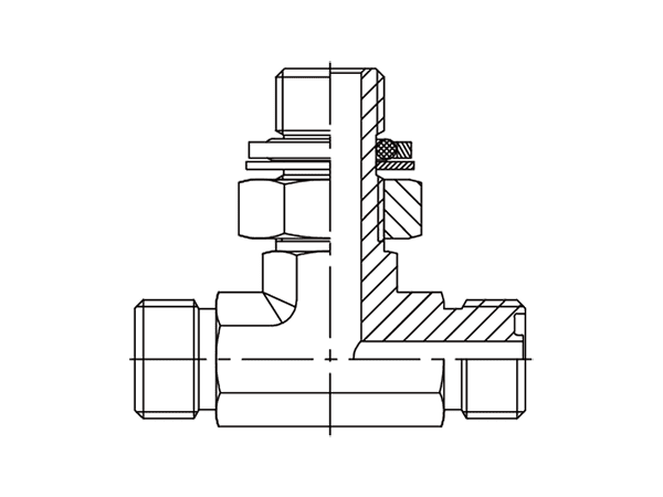 A drawing of DAOF5T06Q hydraulic adaptor.