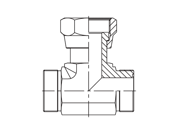 A drawing of DAOF5T241 hydraulic adaptor.