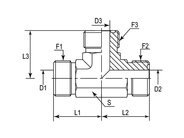 A drawing of DAOF5T245 hydraulic adaptor.
