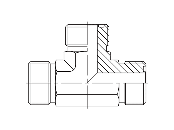 A drawing of DAOF5T245 hydraulic adaptor.
