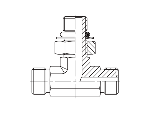 A drawing of DAOF5T305 hydraulic adaptor.