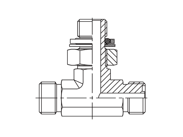 A drawing of DAOF5T52Q hydraulic adaptor.