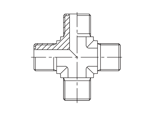 A drawing of DAOF5X245 hydraulic adaptor.