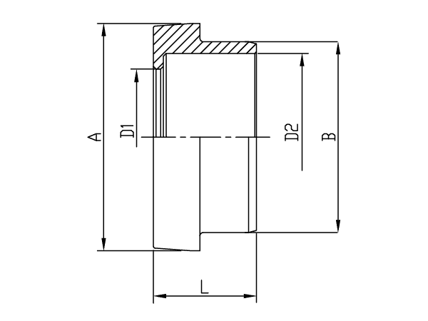 A drawing of DAOFR000B hydraulic adaptor.
