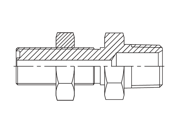 A drawing of DAOFT128M hydraulic adaptor.