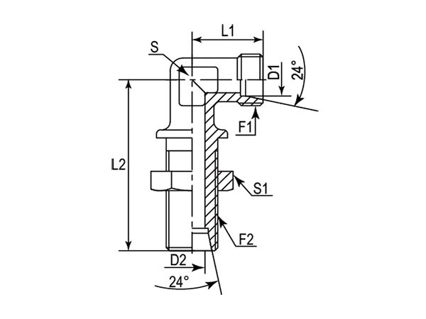 A drawing of DBL hydraulic adaptor.